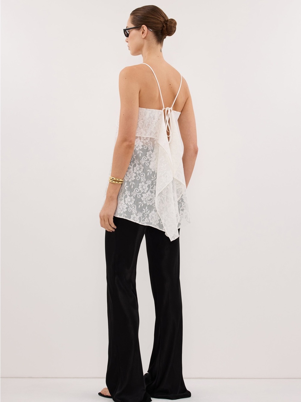 DISSH Black Flared Wide-Leg Pants
